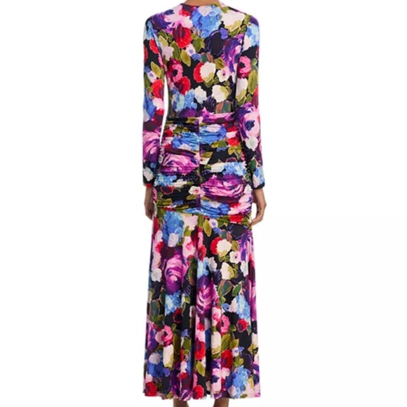 Aqua Pink and Blue Long Sleeve Bodycon Dress for Weddings - Picture 4 of 8